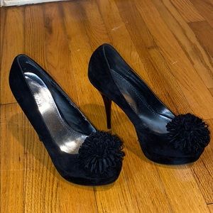 Fusion Black Heels with Pom Poms, 8